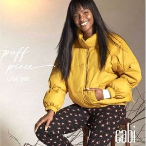 Cabi Women's Yellow Puff Piece Jacket